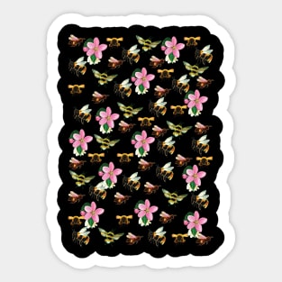 Honey Bees and Bumble Bees Pattern Sticker